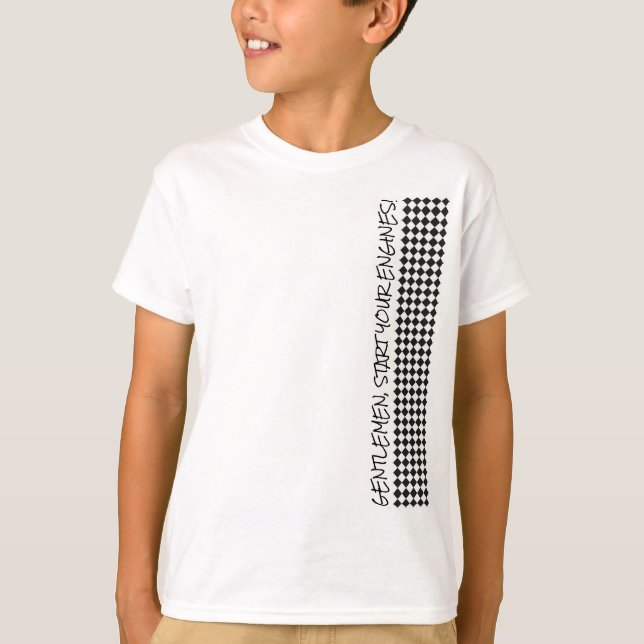 Camiseta Bandera de control de Carreras Caballeros Iniciar  (Anverso)