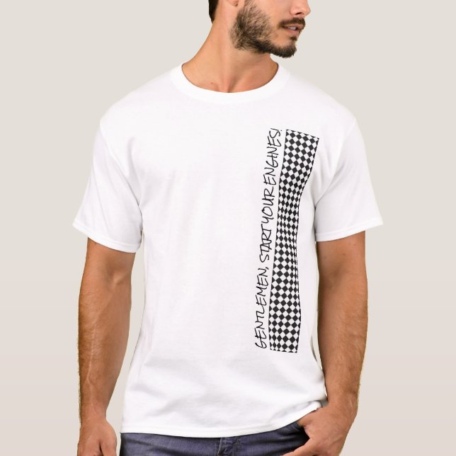 Camiseta Bandera de control de Carreras Caballeros Iniciar  (Anverso)