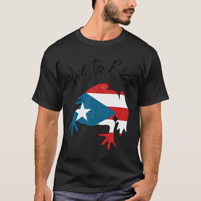 Camiseta Bandera de Coqui de Puerto Rico Isla Boriqua Taino (Anverso)