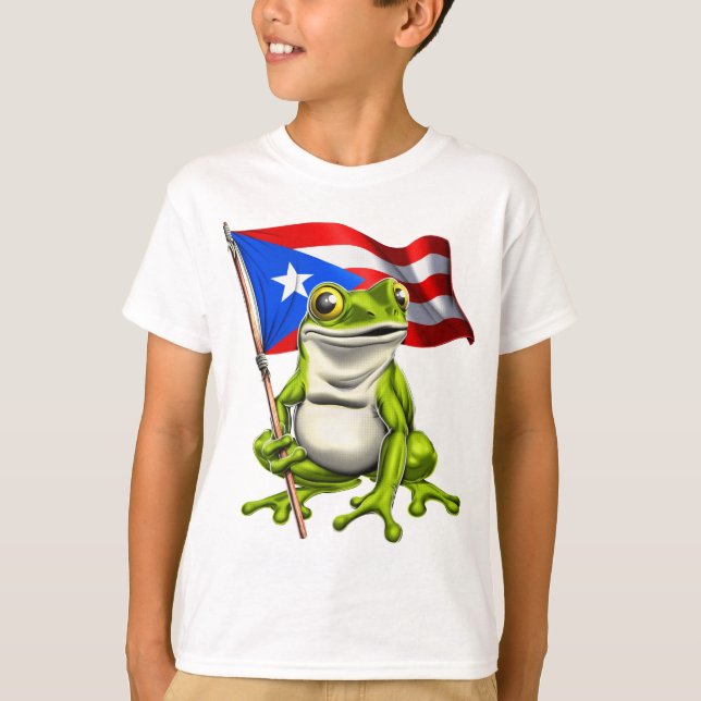 Camiseta Bandera de Coqui Frog Puerto Rico (Anverso)