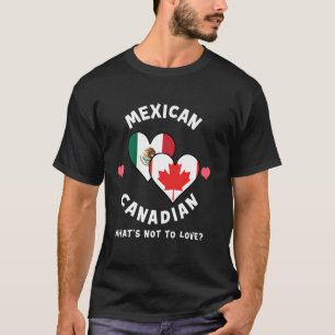 Camiseta Bandera de corazón mexicano canadiense qué no amar