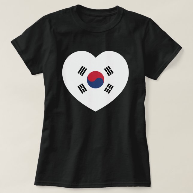 Camiseta Bandera de Corea del Sur Corazón (Diseño del anverso)