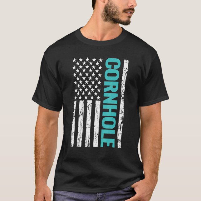 Camiseta Bandera De Cornhole Us (Anverso)