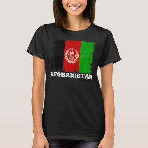 Camiseta Bandera de cosecha Afganistán Bandera retro afgana