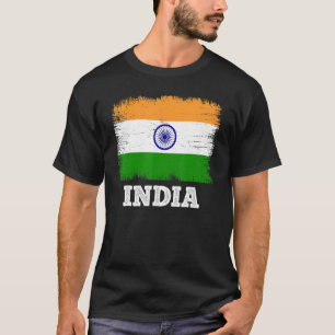 Camiseta Bandera de cosecha India Bandera retro india
