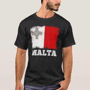 Camiseta Bandera de cosecha Malta país Bandera retro maltes