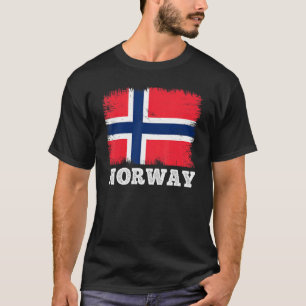Camiseta Bandera de cosecha Noruega Bandera retro país noru