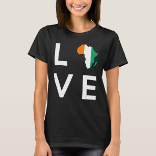 Camiseta Bandera de Costa de Marfil Ama a África Continente