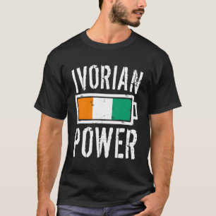 Camiseta Bandera de Costa de Marfil Batería de energía Marf