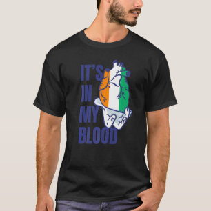 Camiseta Bandera de Costa de Marfil Mano de venas de sangre