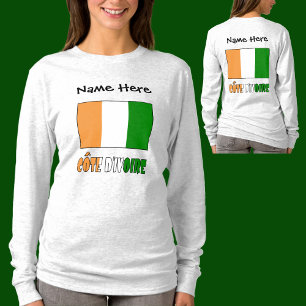 Camiseta Bandera de Costa de Marfil Personalizada para Muje