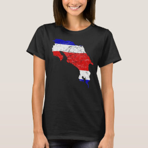 Camiseta Bandera de Costa Rica con mapa costarricense angus