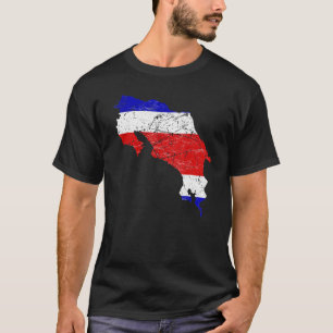 Camiseta Bandera de Costa Rica con mapa costarricense angus