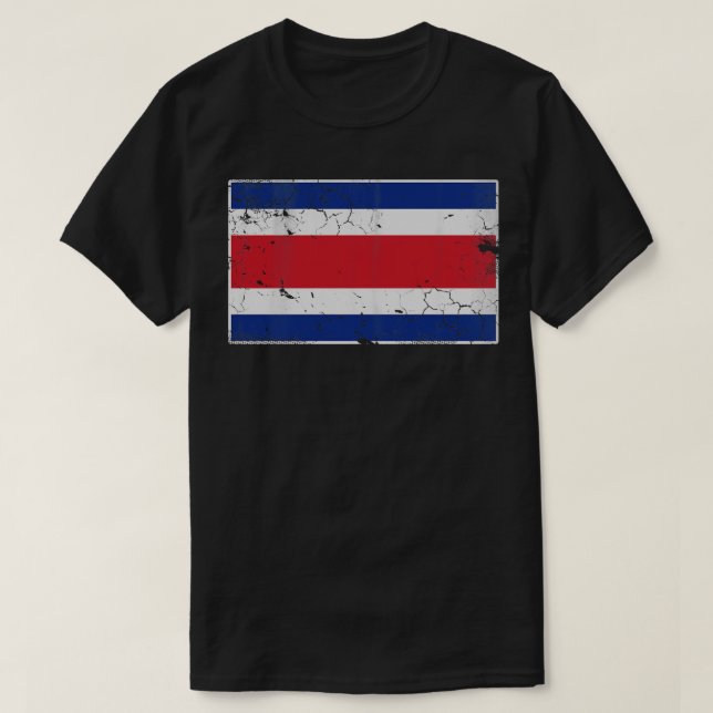 Camiseta Bandera de Costa Rica de cosecha virgen (Diseño del anverso)