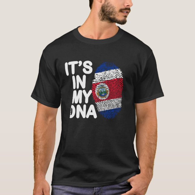 Camiseta Bandera De Costa Rica Es En Mi Adn Costa Rica Cost (Anverso)