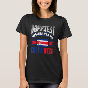 Camiseta Bandera De Costa Rica Más Feliz Cuando Estoy En Co