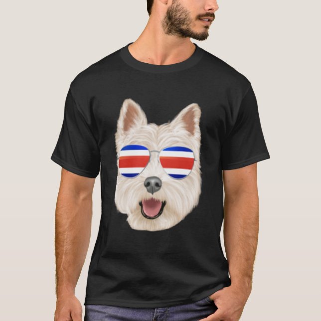 Camiseta Bandera de Costa Rica West Highland White Terrier  (Anverso)