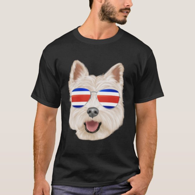 Camiseta Bandera de Costa Rica West Highland White Terrier  (Anverso)