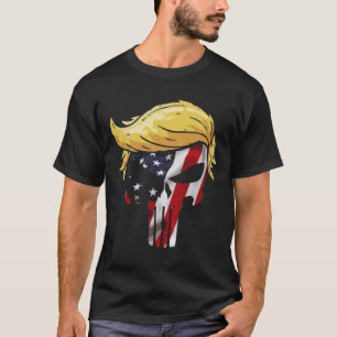 Camiseta bandera de cráneo de trump