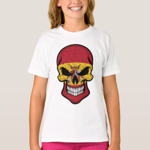 Camiseta Bandera de Cráneo Sonriente de España