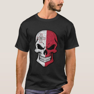 Camiseta Bandera de cráneo sonriente de Malta