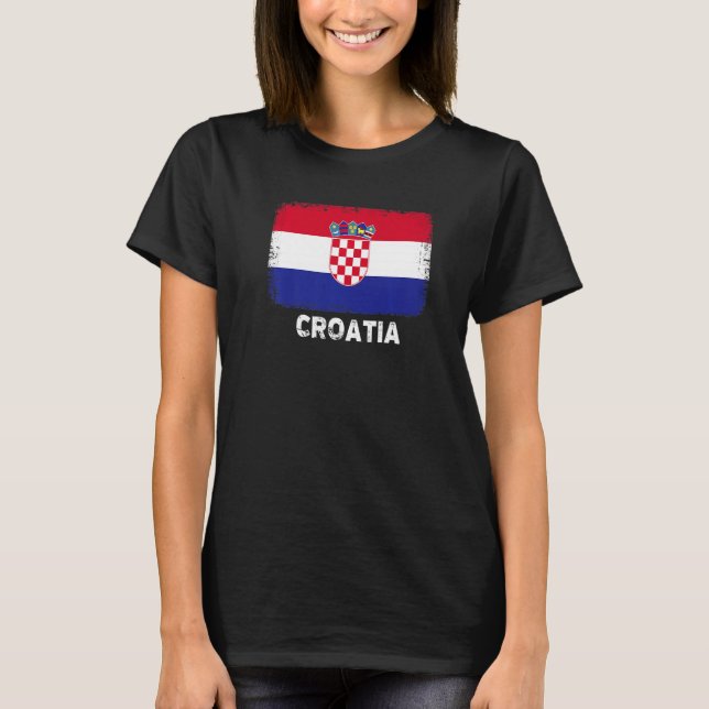 Camiseta Bandera de Croacia apoya a hombres croatas (Anverso)