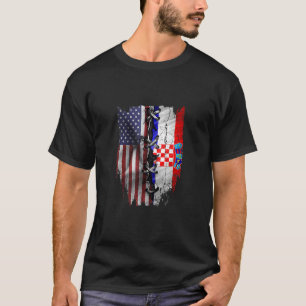 Camiseta Bandera de Croacia de Estados Unidos crece en Croa