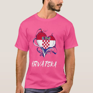 Camiseta Bandera de Croacia del corazón de Hrvatska Orgullo