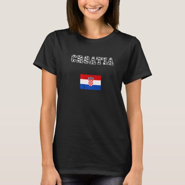 Camiseta Bandera de Croacia del equipo croata de fútbol Hrv (Anverso)
