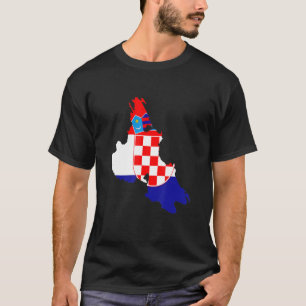 Camiseta Bandera de Croacia en el contorno de Krk