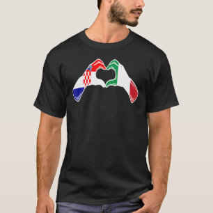 Camiseta Bandera de Croacia en Italia - Corazón croata-ital