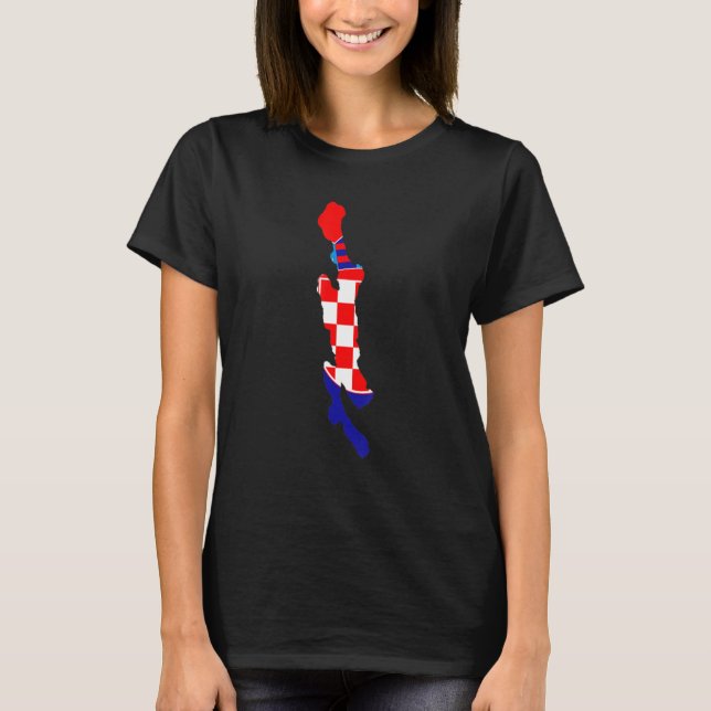 Camiseta Bandera de Croacia en los neumáticos esquemáticos (Anverso)