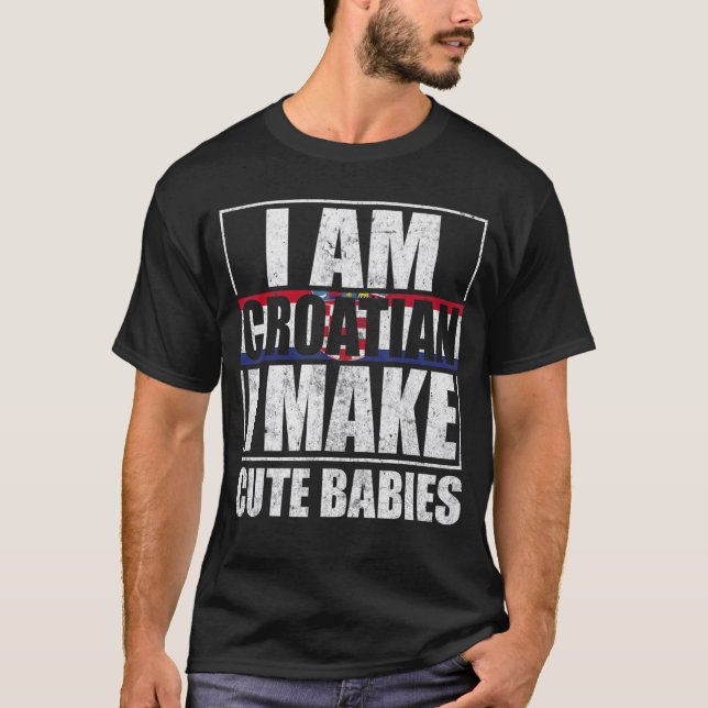 Camiseta Bandera de Croacia Orgullosos Croatas Hombres y Mu (Anverso)