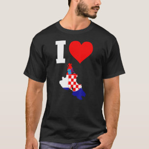Camiseta Bandera de Croacia para Krk I Love Krk