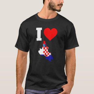 Camiseta Bandera de Croacia para Krk I Love Krk