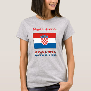 Camiseta Bandera de Croacia Personalizada para Mujer