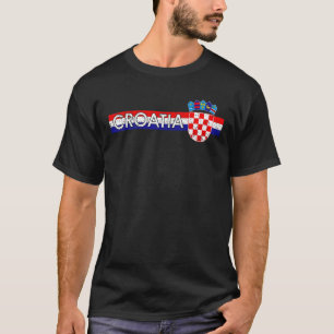 Camiseta Bandera De Croacia Y Escudo Deportivo De Armas