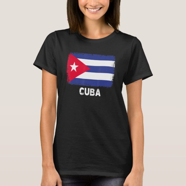Camiseta Bandera de Cuba apoya a cubanos (Anverso)