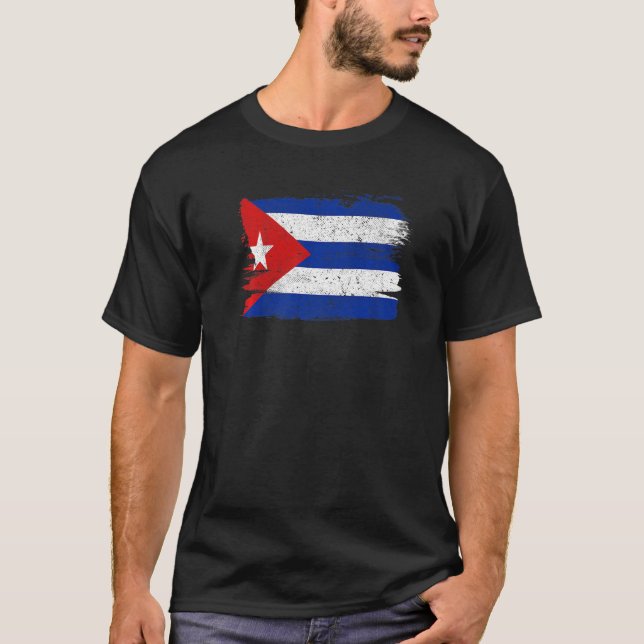 Camiseta Bandera de Cuba apoya la amistad Paz Retro Vintage (Anverso)
