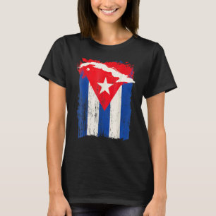 Camiseta Bandera de Cuba apoya mapa de país cubano gráfico