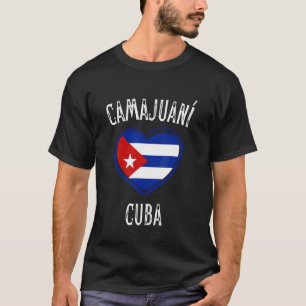 Camiseta Bandera de Cuba Corazón Ciudad Camajuani