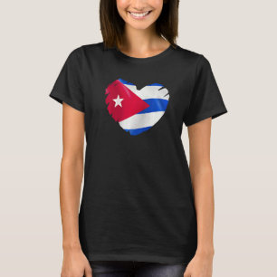 Camiseta Bandera de Cuba en forma de Corazón Cuba