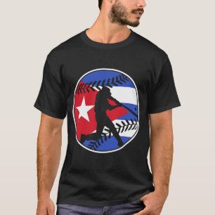 Camiseta Bandera de Cuba hitea béisbol con bandera cubana