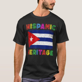 Camiseta Bandera de Cuba latina, mes de herencia hispánica