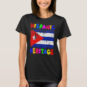 Camiseta Bandera de Cuba latina, mes de herencia hispánica 