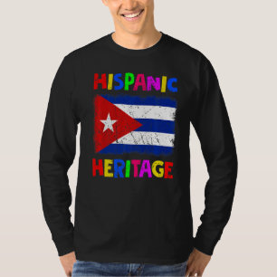Camiseta Bandera de Cuba latina, mes de herencia hispánica