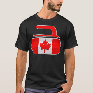 Camiseta Bandera de curling canadiense piedra de curvo nort