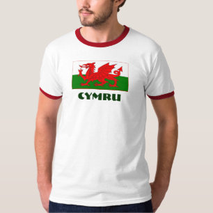 Camiseta Bandera de Cymru/Galés con el texto de Cymru