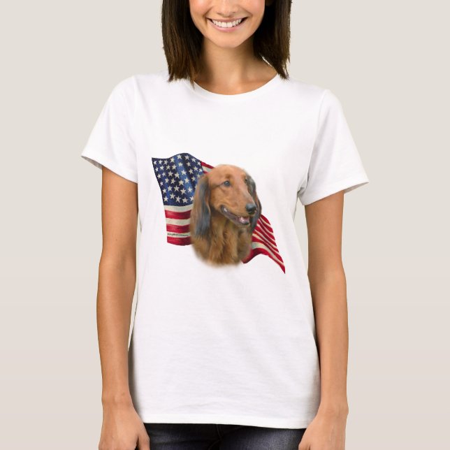 Camiseta Bandera de Dachshund (Anverso)