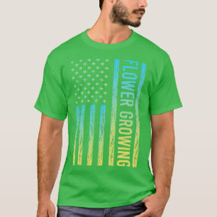 Camiseta Bandera de degradado 02 Flores de crecimiento de f